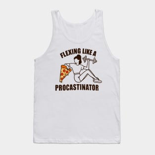 "Flexing like a Procrastinator" Funny Gym Tank Top